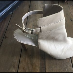 Franco Sarto Beige Heeled Sandal, Size 7.5